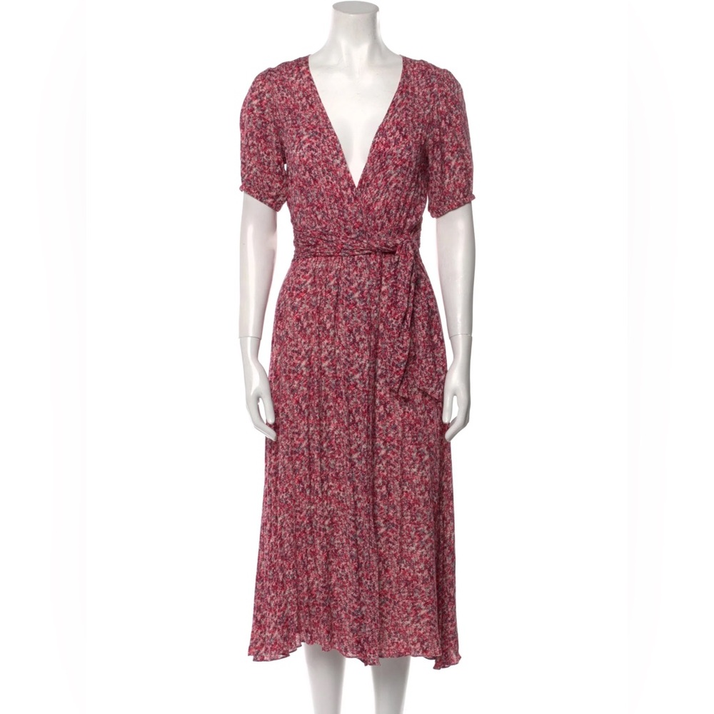 Ba&sh Floral V-Neck Midi Dress